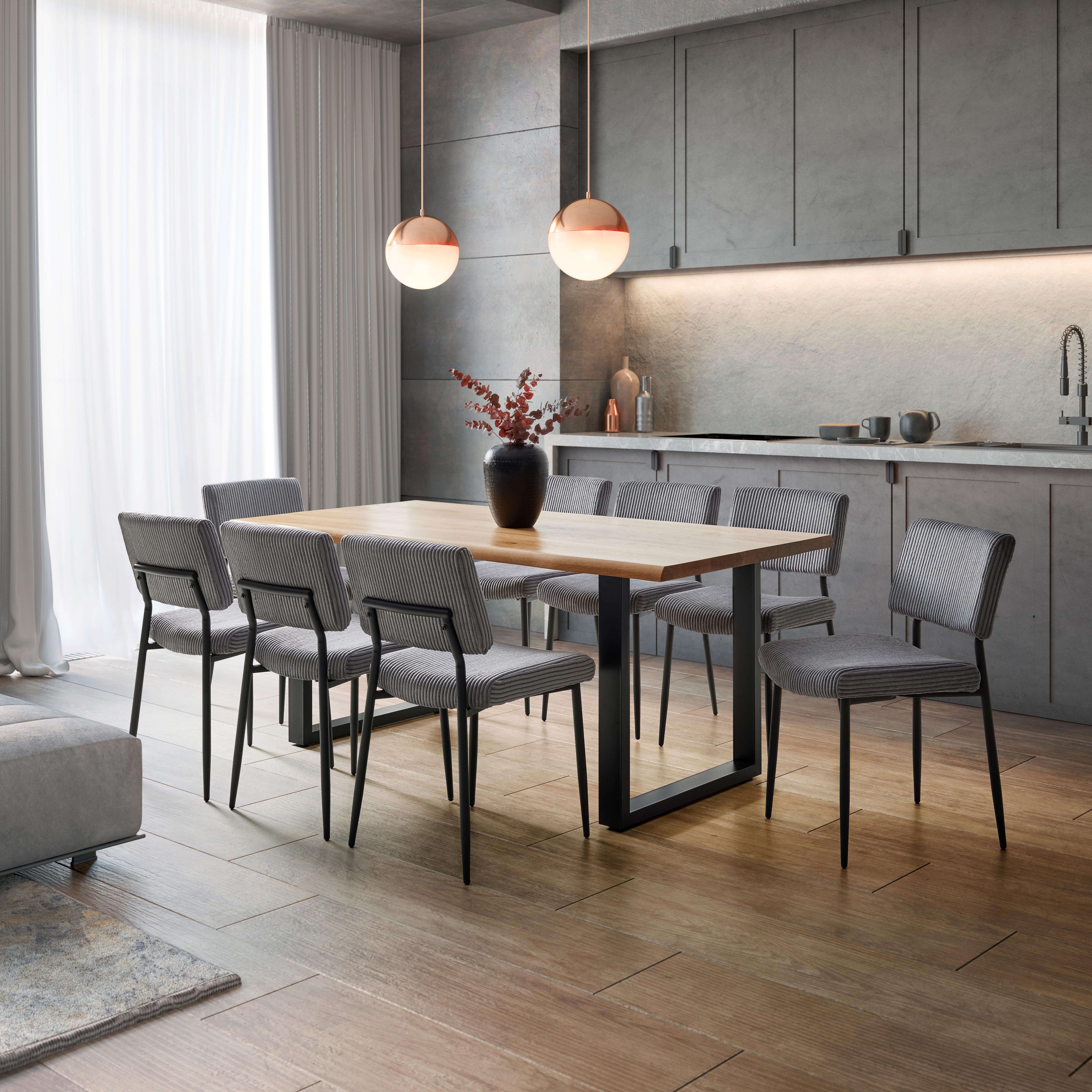 STOL ELIA - grå/svart, Modern, metall/trä (56/85/47cm) - Bessagi Home
