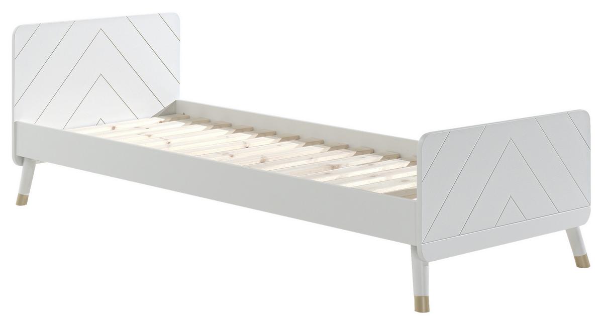 Bett Billy ca. 90x200 cm Satin Weiß - Weiß, KONVENTIONELL, Holzwerkstoff (90/200cm) - MID.YOU