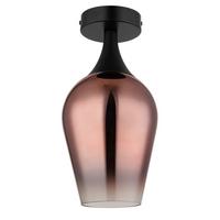 Deckenleuchte Lavus Schwarz/Kupfer max.40 Watt - Klar/Schwarz, Trend, Glas/Metall (15/30cm) - Globo