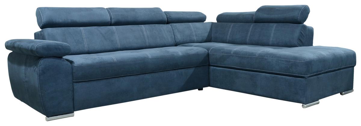 Sedežna Garnitura Casti Ii, Temno Modra, Ležišče, Predal - barve kroma/temno modra, Moderno, umetna masa/tekstil (270/205cm) - Mömax