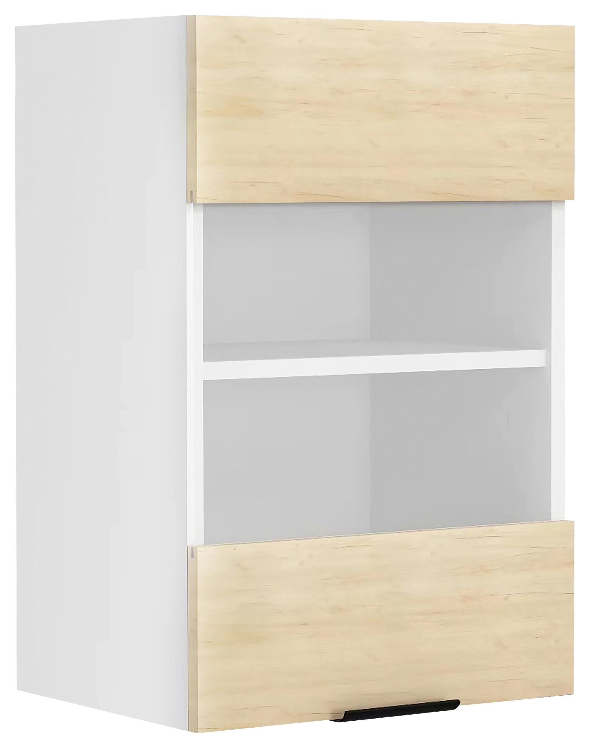 Küchenoberschrank Fasola - Honigeiche/Weiss, Trend, Glas/Holzwerkstoff (40/60/31cm) - MID.YOU
