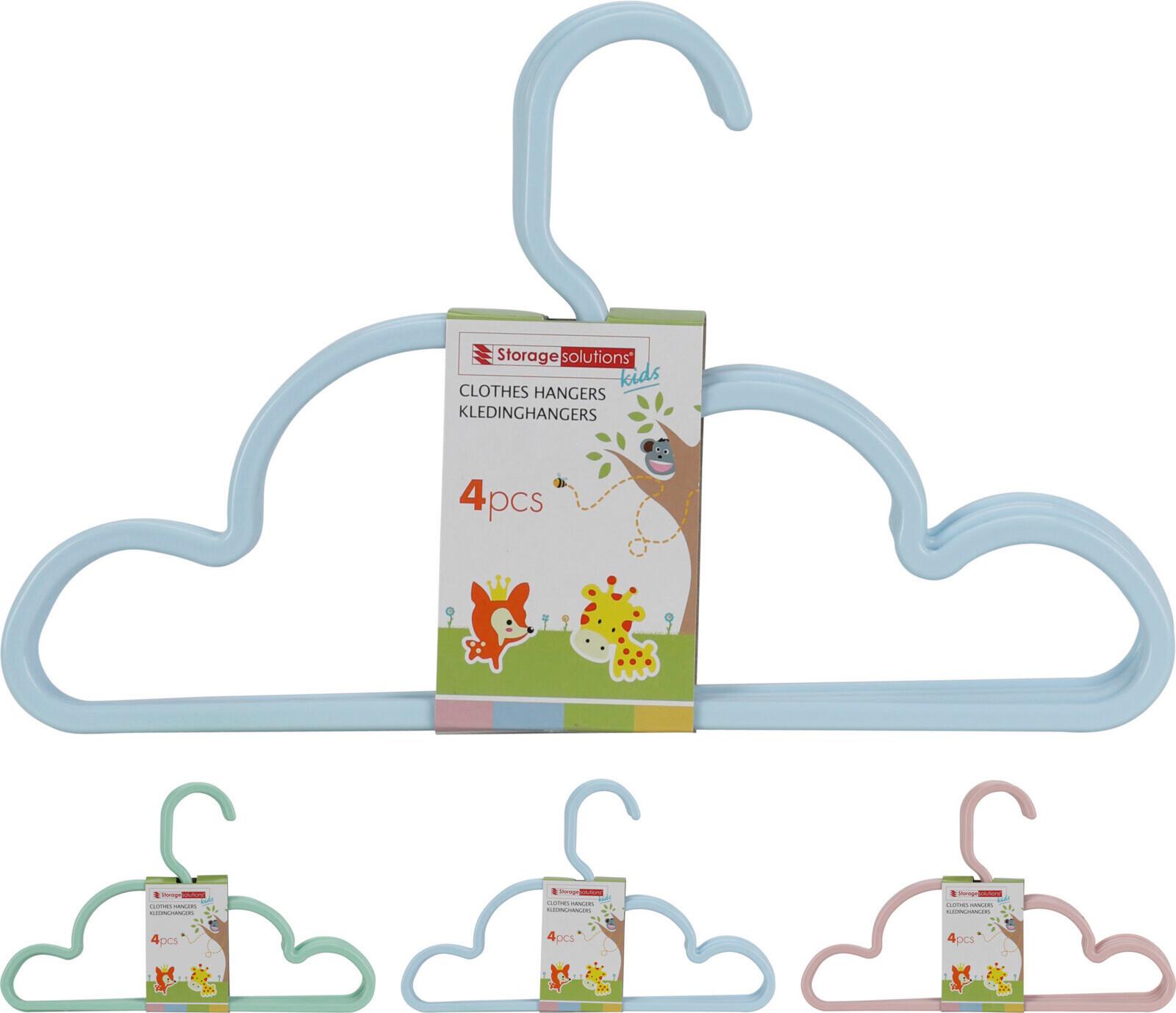 Gyerek Vállfa 4db-Os - pink/világoskék, műanyag (4,4cm)