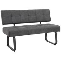Sitzbank Luise Dunkelgrau - Dunkelgrau/Anthrazit, Trend, Textil/Metall (140/90/64cm) - Carryhome