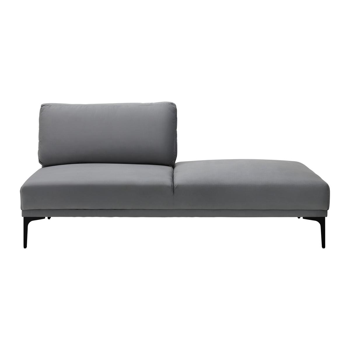 Modulsofa Tessa Dunkelgrau Samt - Dunkelgrau/Schwarz, MODERN, Textil/Metall (180,5/82,5/88,5cm) - Bessagi Home