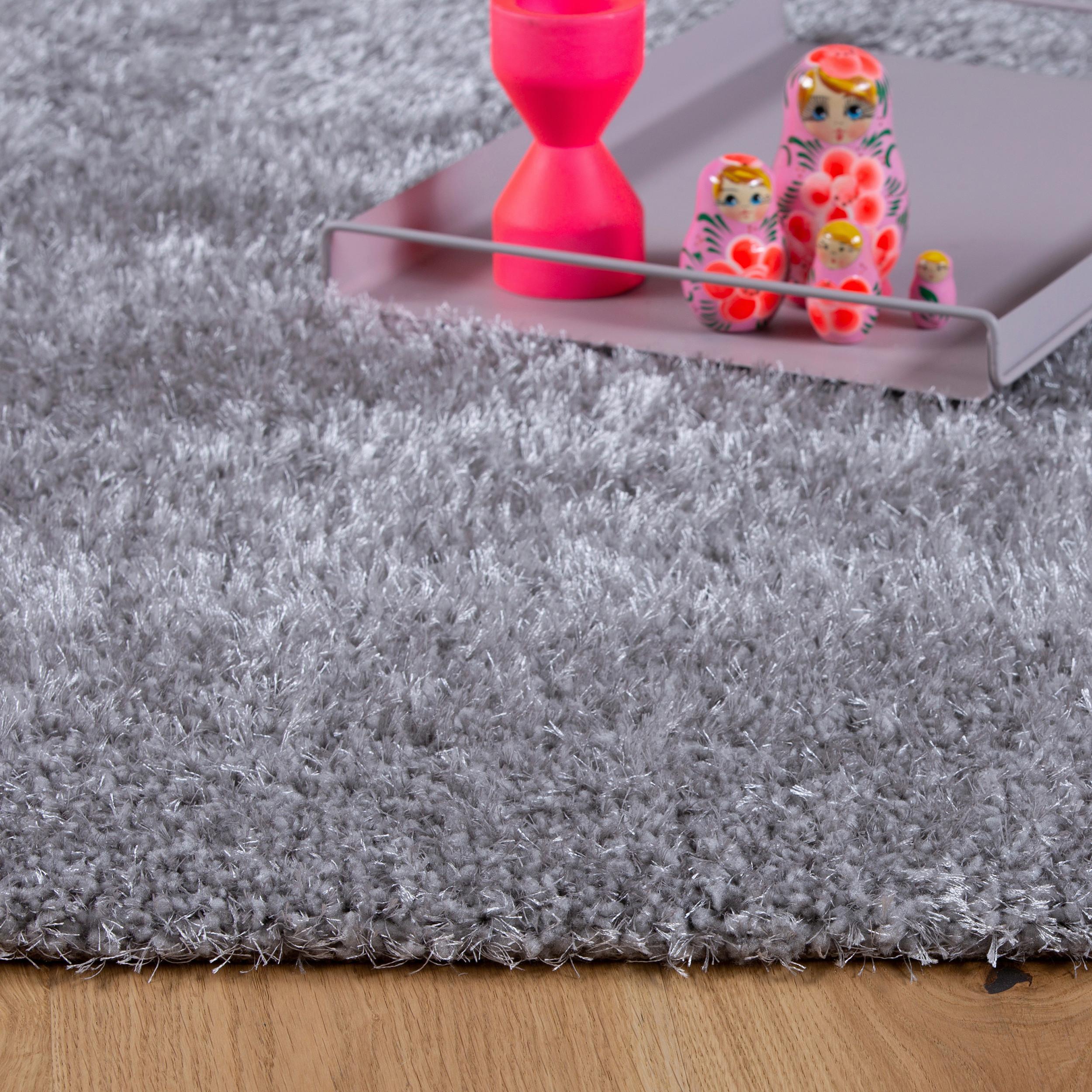HOCHFLORTEPPICH MY EMILIA - Silberfarben, Konventionell, Textil (60/110cm) - Novel