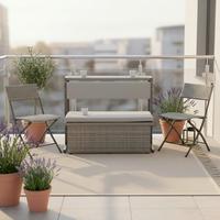 Loungeset Mario Graubraun Metall/Kunststoff Modular - Graubraun, MODERN, Kunststoff/Textil (110/86,5/80cm) - Bessagi Garden