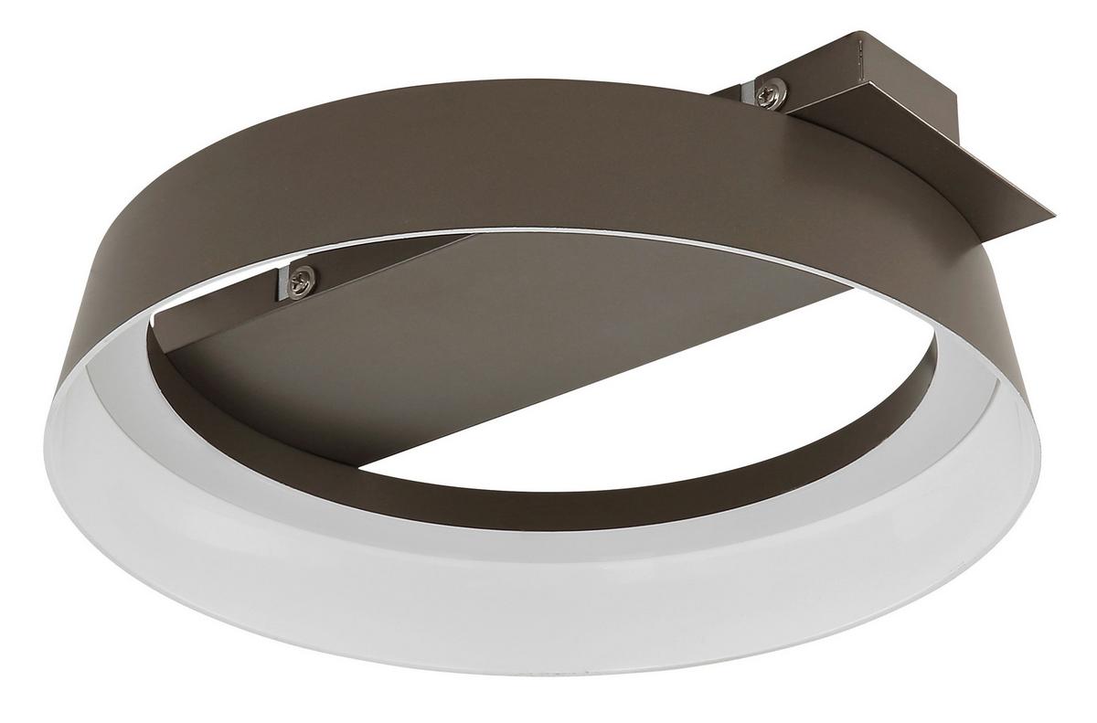 Led Stropna Svjetiljka Syrakus - smeđa/opalna, Design, metal/plastika (26/25/7,5cm) - Globo