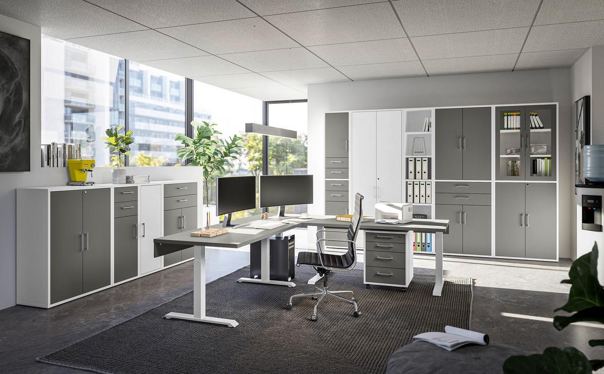 Regal Big Profi Office - Weiss/Schwarz, Modern, Holzwerkstoff/Kunststoff (82/111/40cm) - Mömax