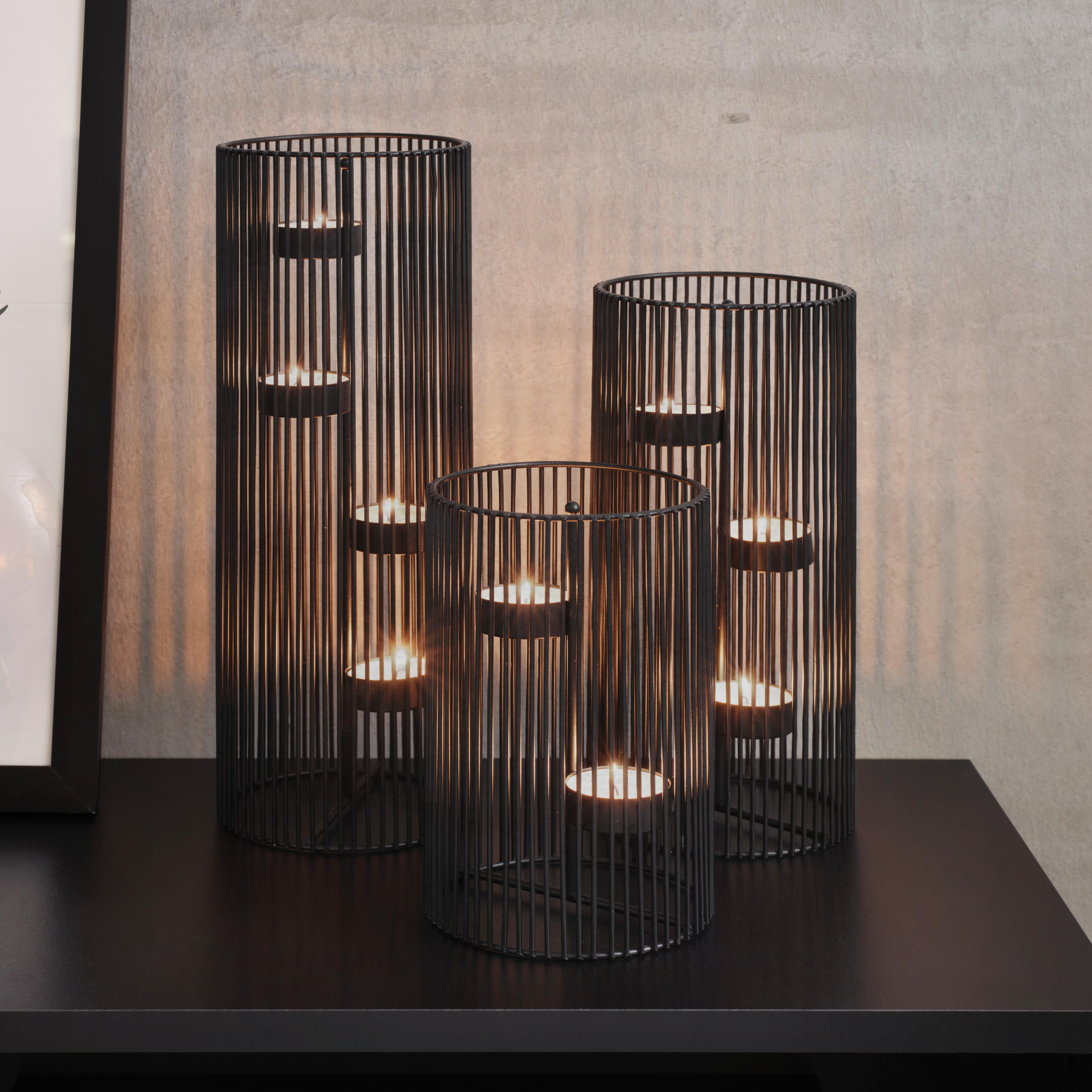Gyertyatartó Thea - L - fekete, Basics, fém (11/30cm) - Modern Living