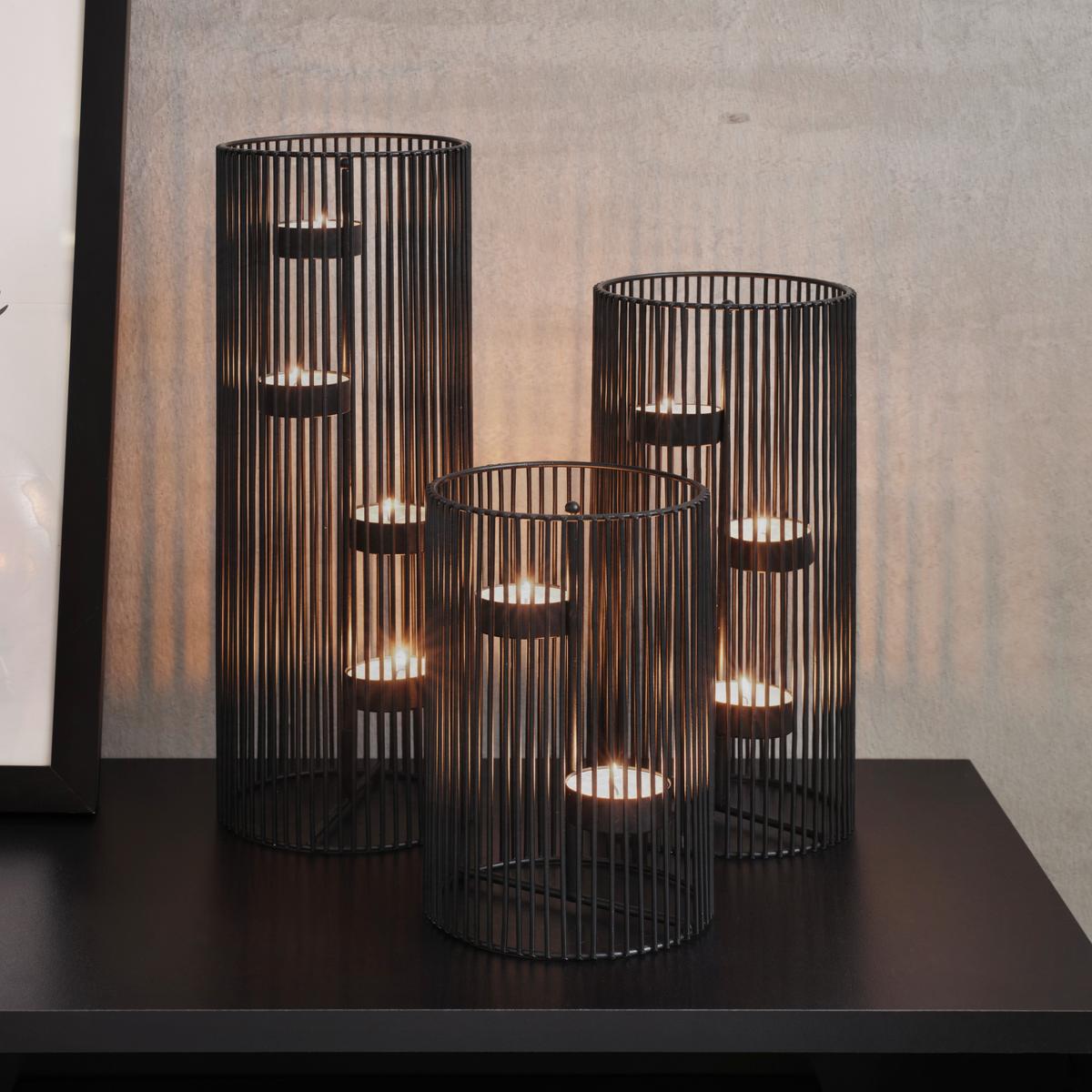Gyertyatartó Thea - L - fekete, Basics, fém (11/30cm) - Modern Living
