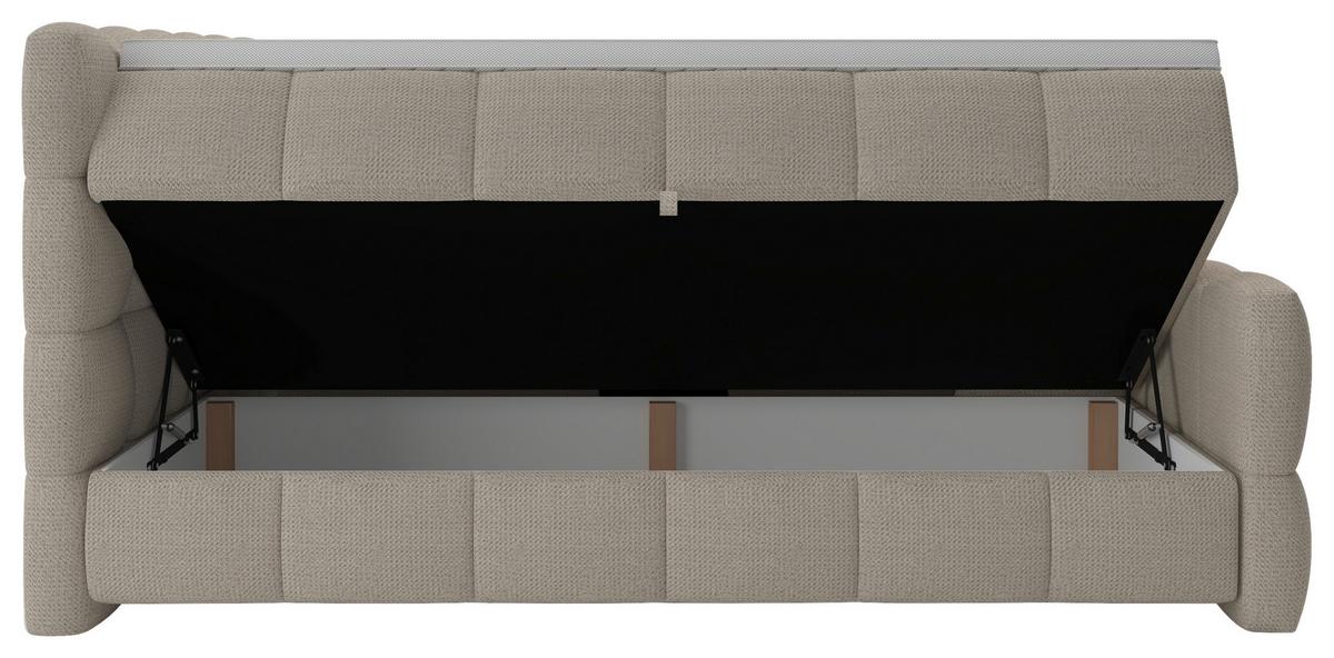 Boxspring Krevet Brisbane - bež/crna, Trend, drvni materijal/drvo (120/220cm) - Premium Living
