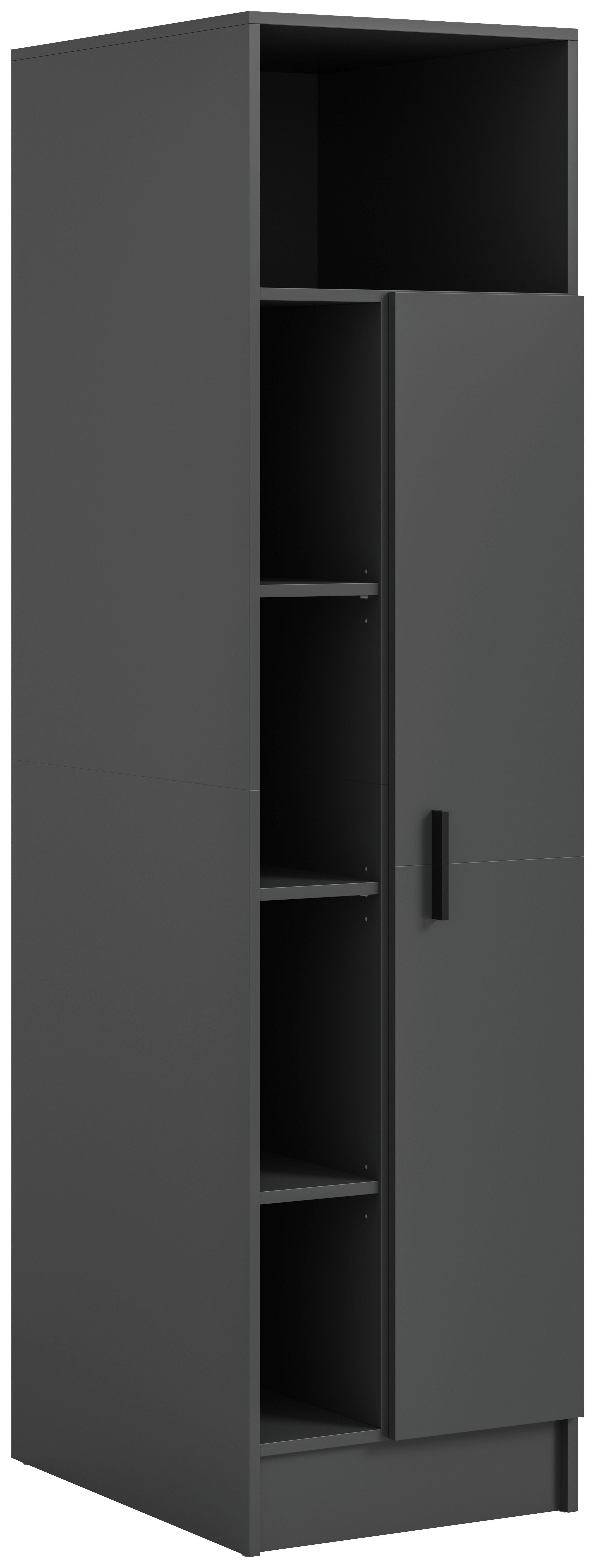 Hochschrank Free Anthrazit - Anthrazit/Schwarz, Basics, Holzwerkstoff/Kunststoff (50/195/68cm) - MID.YOU