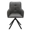 STOL MED ARMSTÖD VINCENT - grå/svart, Modern, metall/läder (58/87/63cm) - Premium Living