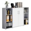 Aktenschrank Office Edition Sw Set 2 niedrig Grau/Weiß - Weiß/Grau, MODERN, Holzwerkstoff (173/114/33cm) - MID.YOU