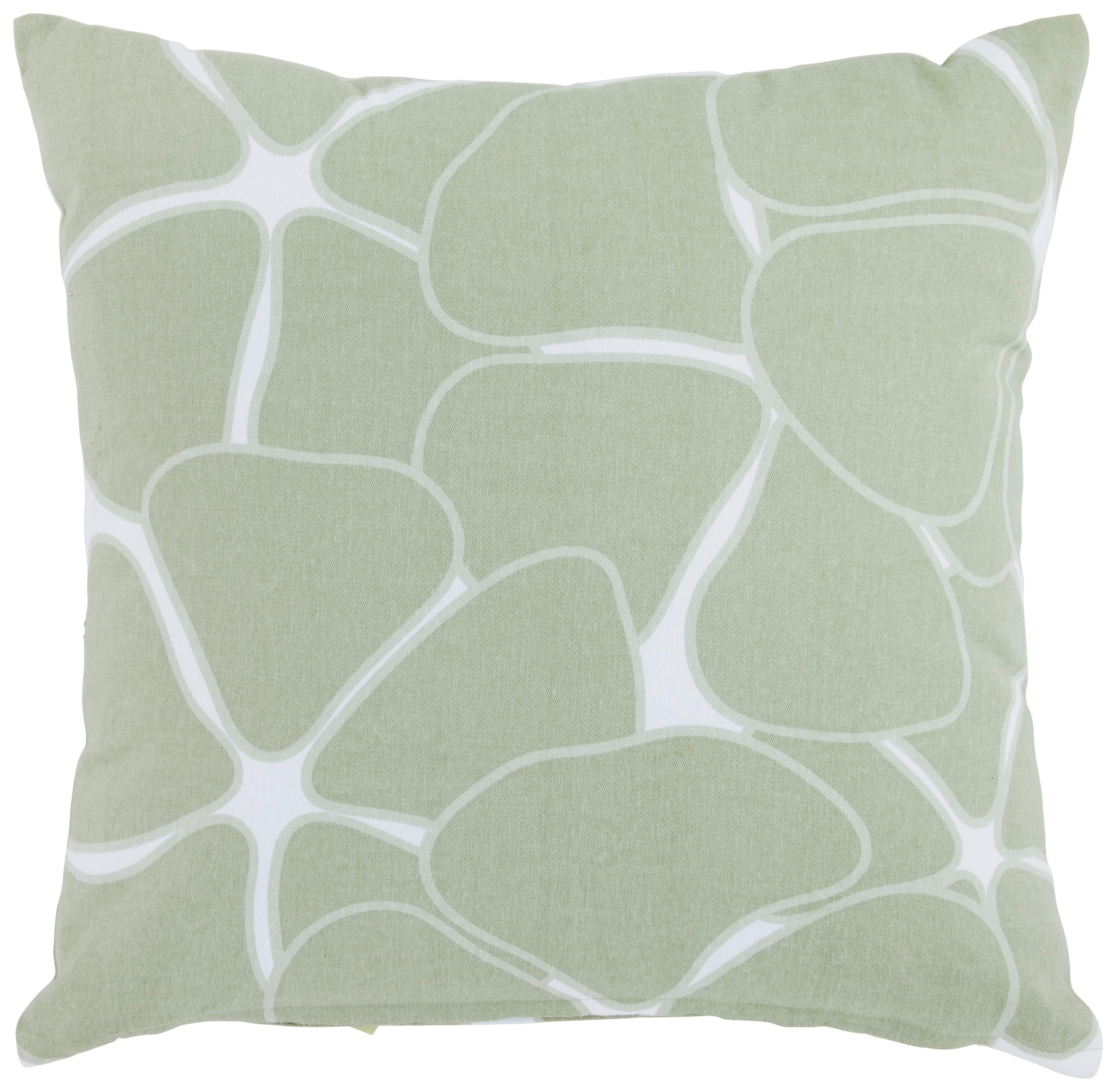 Zierkissen Blooming in Grün ca. 45x45cm - Grün, Romantik / Landhaus (45/45cm) - Modern Living