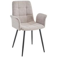 KRZESŁO Z PODŁOKIETNIKAMI JEFF -EXKLUSIV- - czarny/taupe, Modern, metal/tkanina (59/87,5/55cm) - Stylife