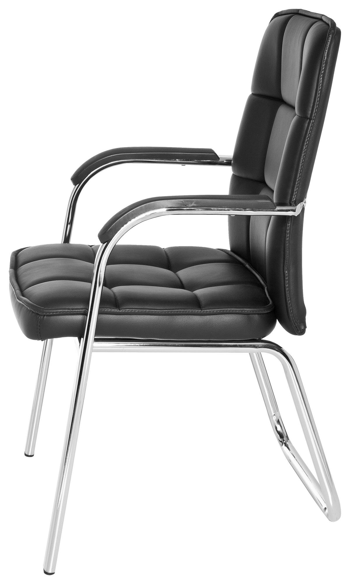 Konferenčni Stol Borne, Črna - barve kroma/črna, Moderno, kovina/tekstil (54/93/44cm) - MID.YOU