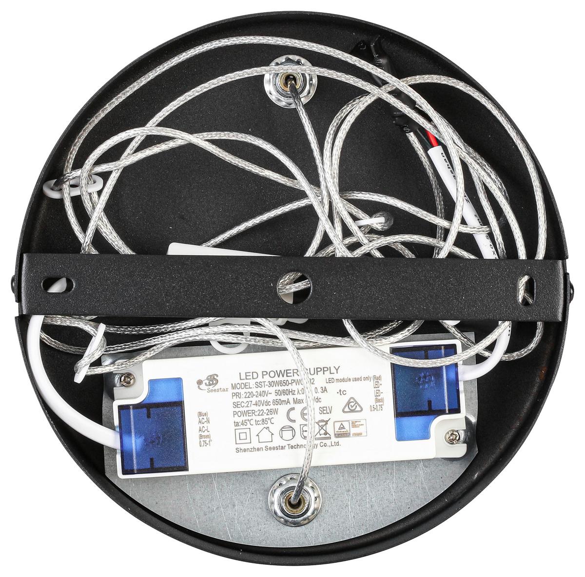 LED-Hängeleuchte Crono in Schwarz max. 24 Watt - Schwarz, ROMANTIK / LANDHAUS, Kunststoff/Metall (70qm) - Premium Living
