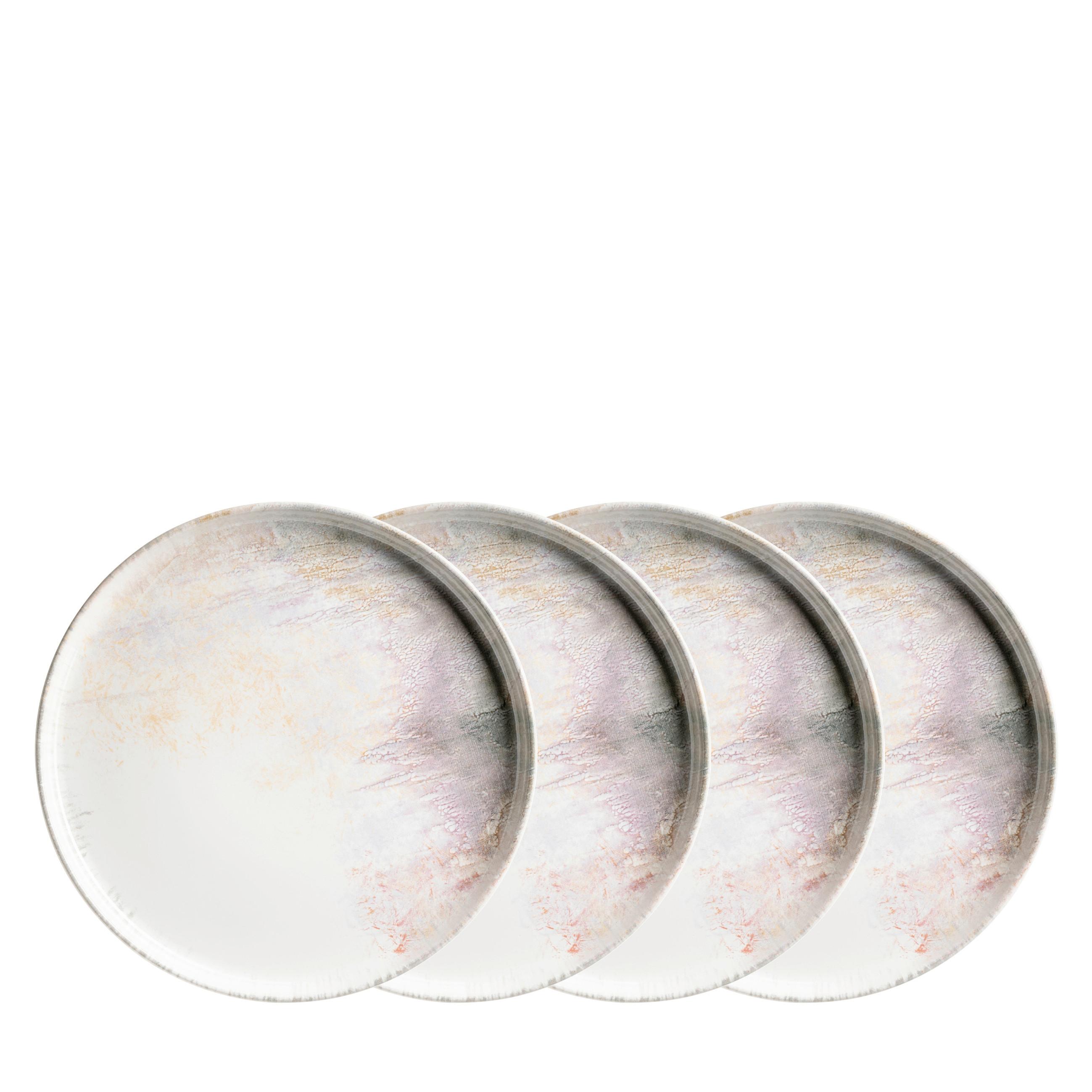 Desserttellerset 935634 - Weiss/Lila, Basics, Keramik (21,5/2,5cm) - Mäser