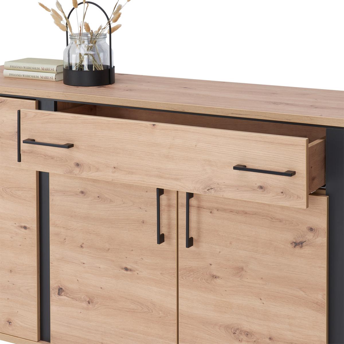 Comodă cu uși NATURE NATK 03 - culoare lemn stejar, Konventionell, material pe bază de lemn (190/84/42cm)