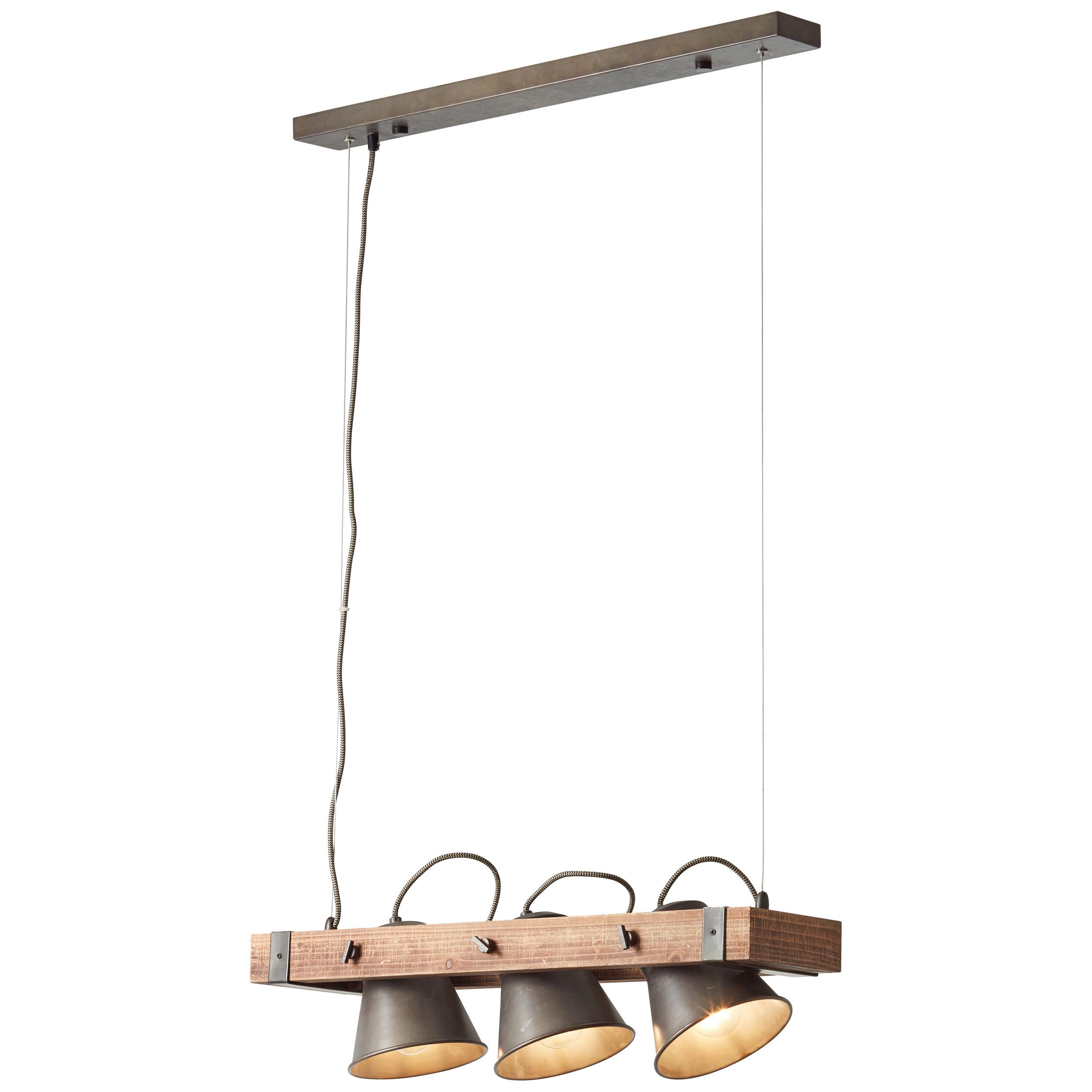 Hängeleuchte Plow in Schwarz max. 10 Watt - Schwarz, Design, Holz/Metall (70/115cm) - Brilliant