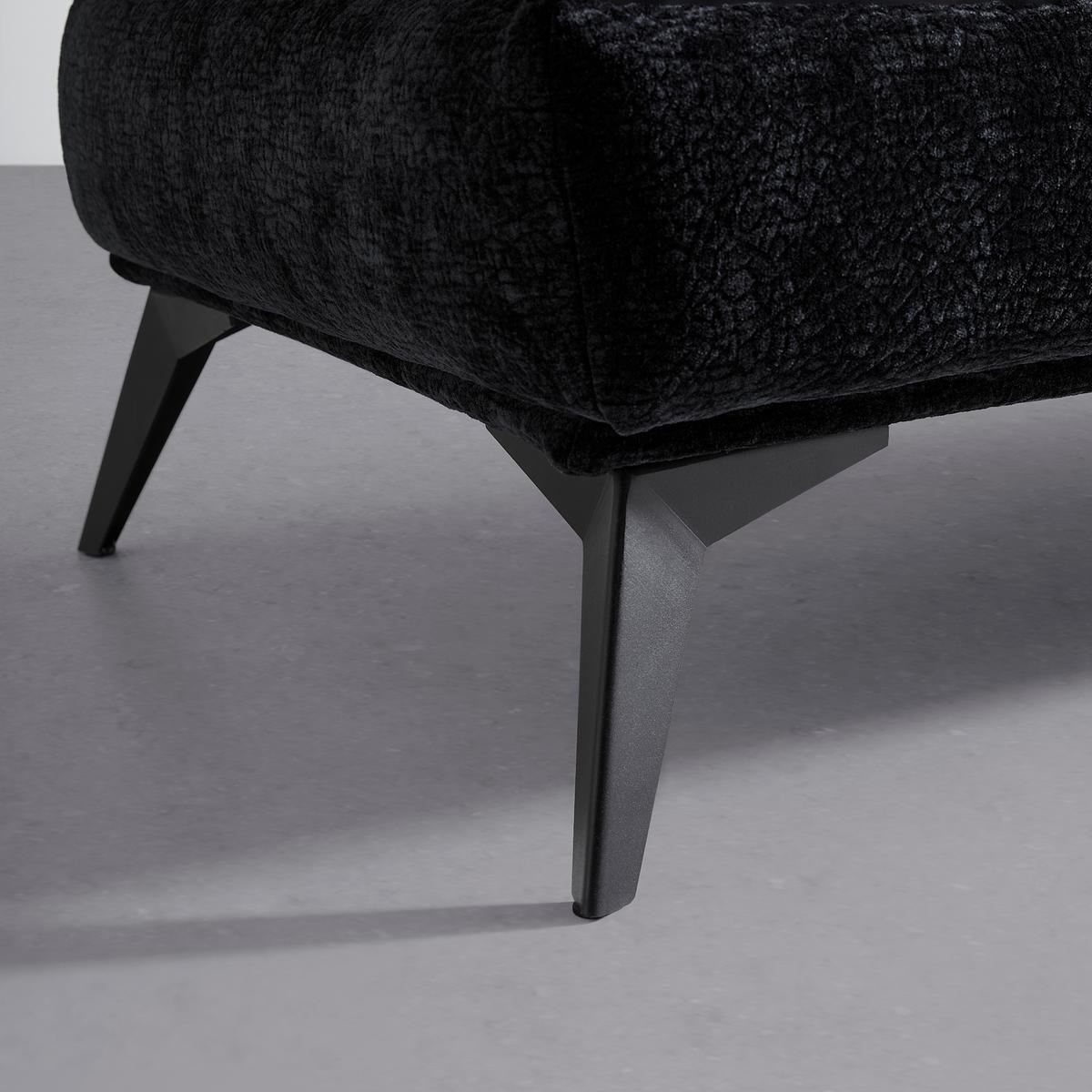Hocker Ottawa Schwarz Strukturstoff - Schwarz, MODERN, Textil/Metall (122/47/68cm) - Premium Living