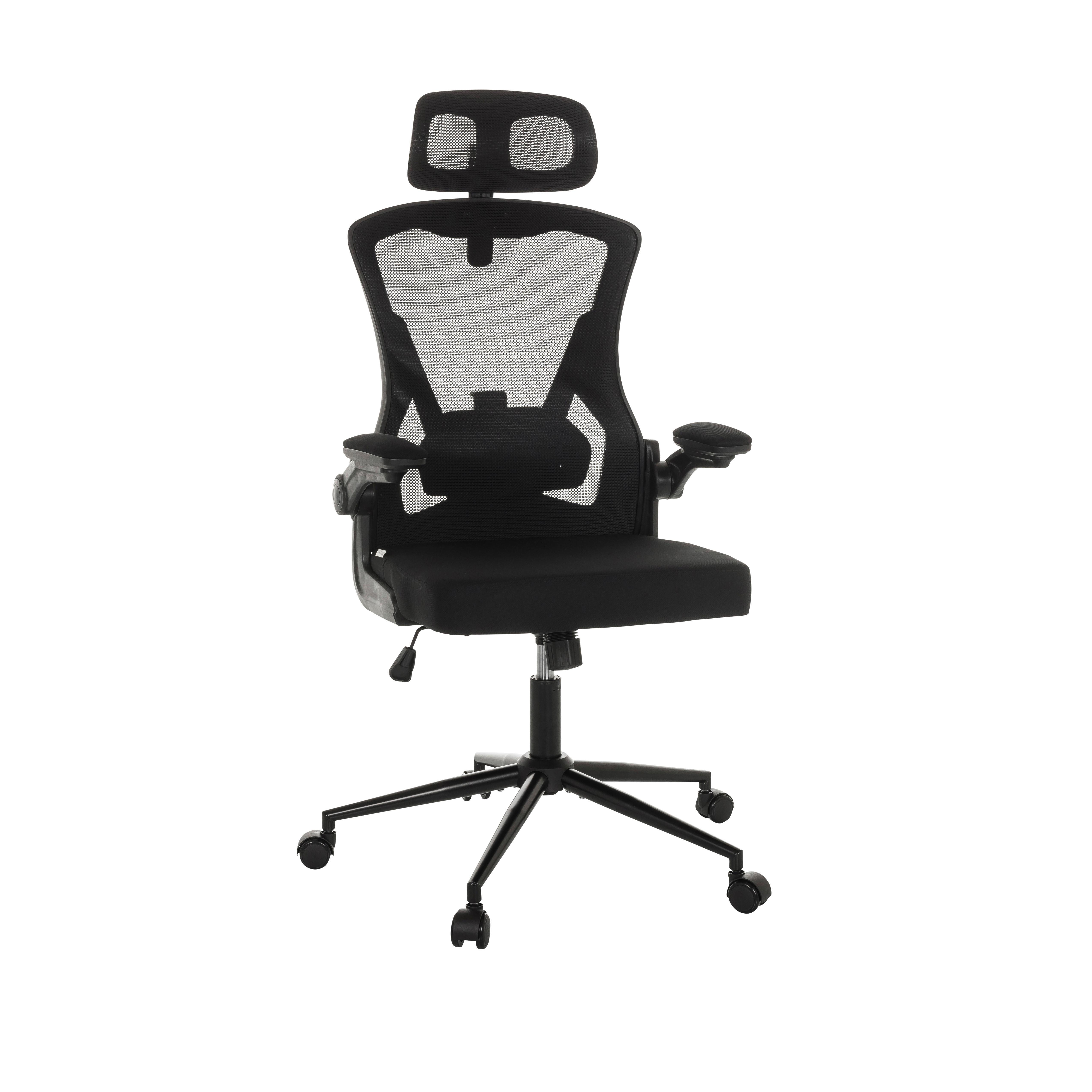 Pisarniški Stol Arigano, Črna - črna, Basics, kovina/umetna masa (60/117-124/60cm) - MID.YOU