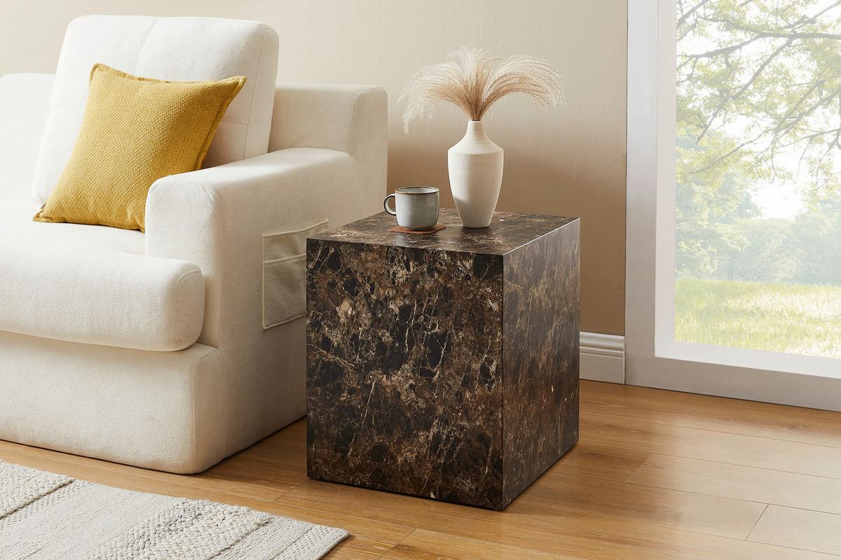 Mizica Marble, Rjava, 45x45cm - rjava, Design, leseni material (45/45/50cm) - Livetastic