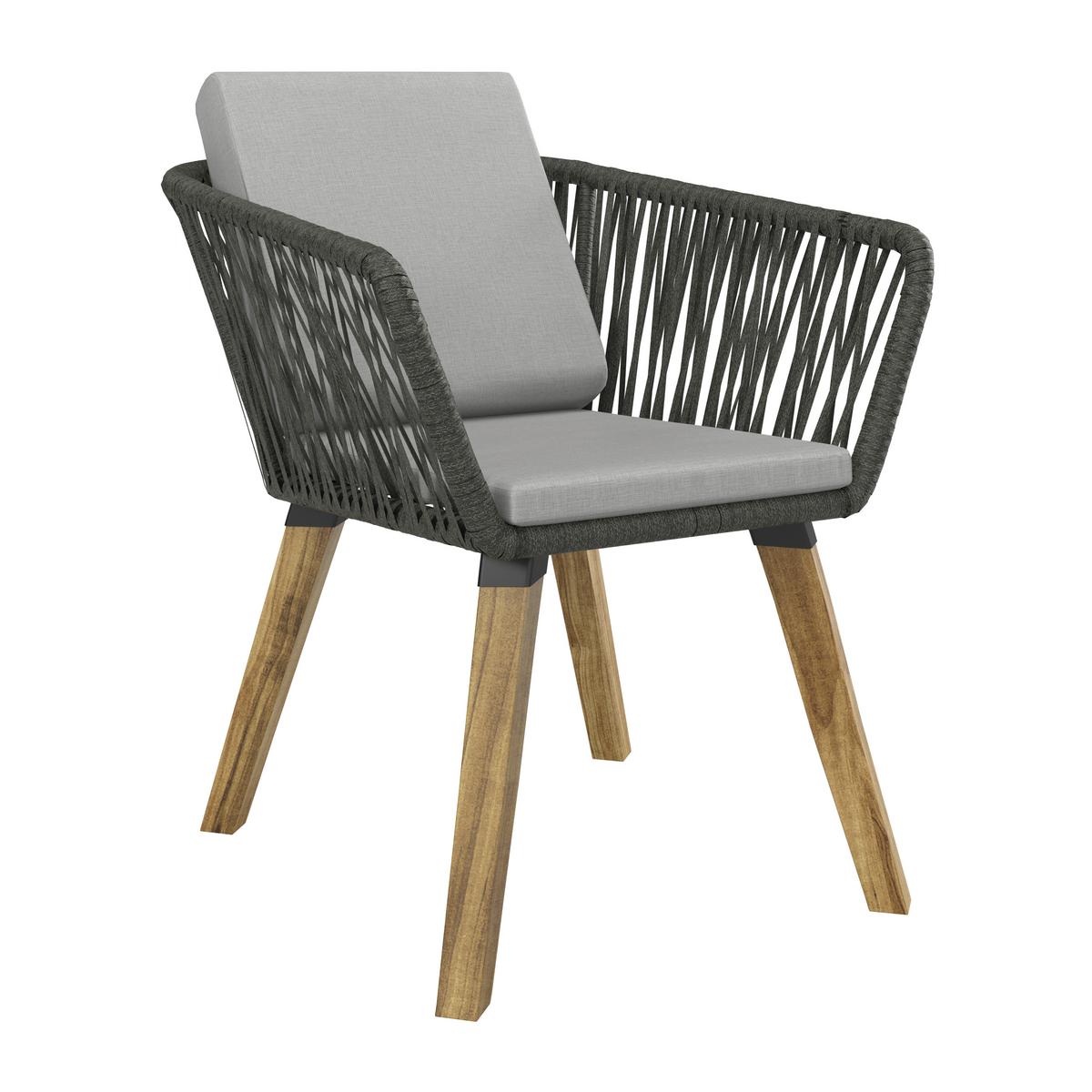 Set grădină Viola - gri deschis, Modern, plastic/lemn (160/76/90cm) - Bessagi Garden