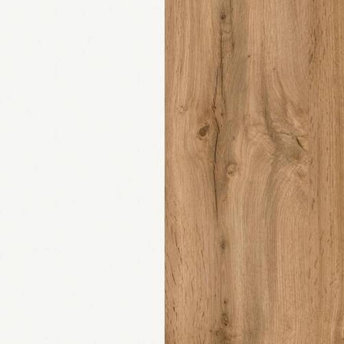 Midischrank Varese ca. 65x130 cm Weiß/Eiche - Eiche Wotan/Weiß, MODERN, Holzwerkstoff (65/130/35cm) - Held