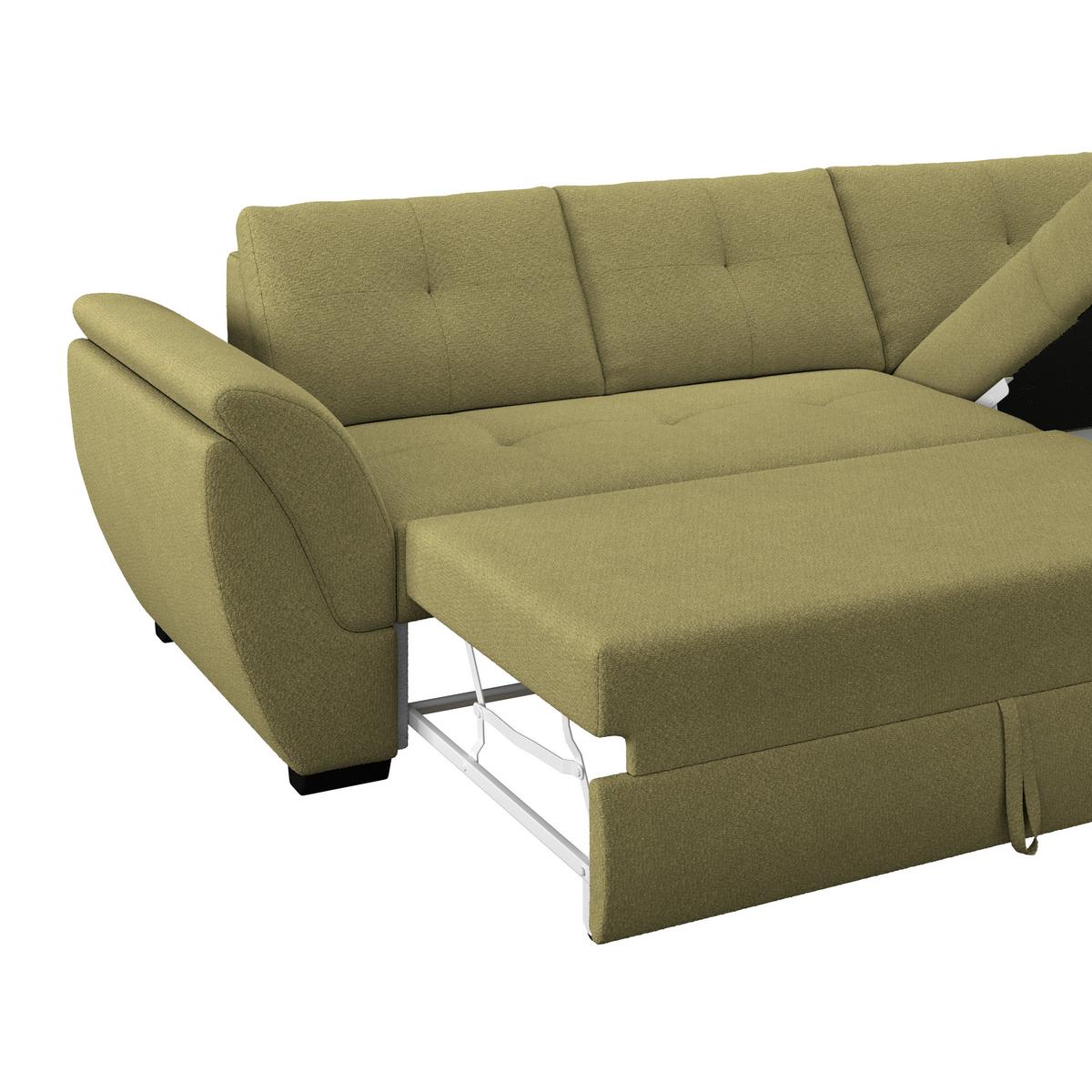 Kutna Garnitura Berisso - zelena/crna, Konvencionalno, tekstil (278/187cm) - Ondega