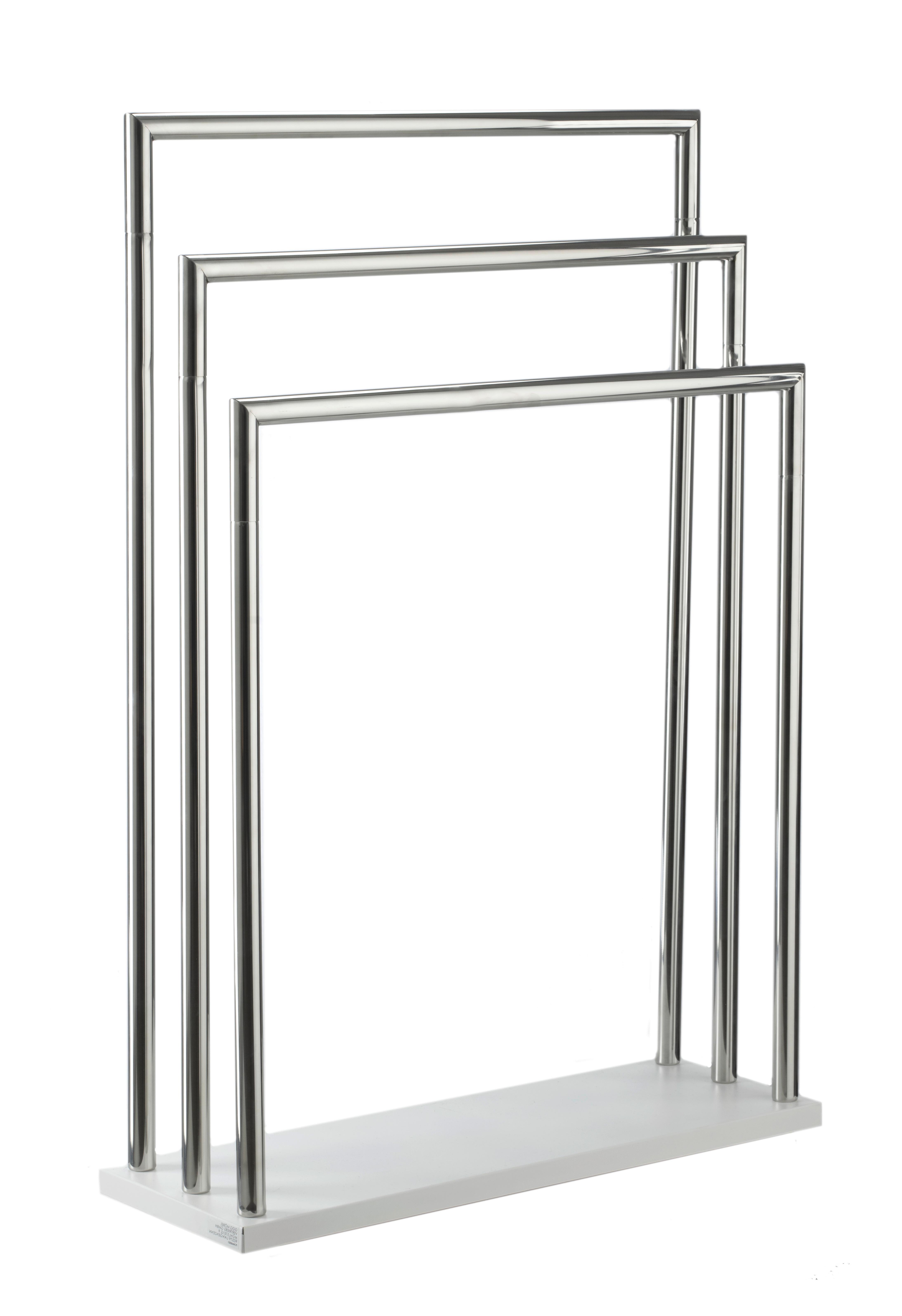 WIESZAK STOJĄCY NA RĘCZNIKI WALDI - biały/kolor chromowy, Basics, metal (58/84/20cm)