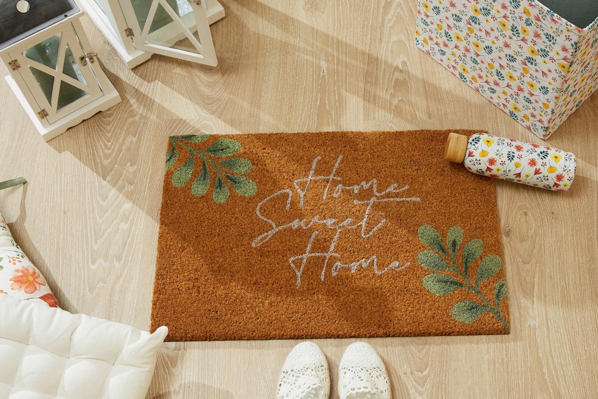Predpražnik Home Sweet Home - rjava, Trendi, tekstil (40/60cm) - Mömax