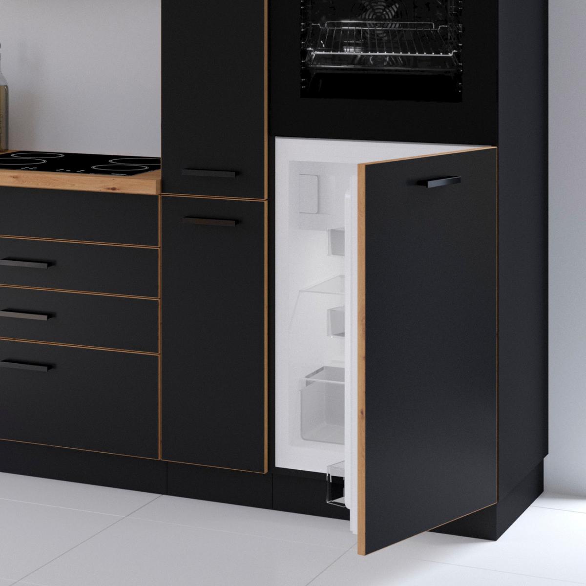 Kuhinjski Blok Brez Aparatov Blacky, Črna, Hrast, 280cm - črna/hrast artisan, Design, umetna masa/leseni material (280cm) - P & B