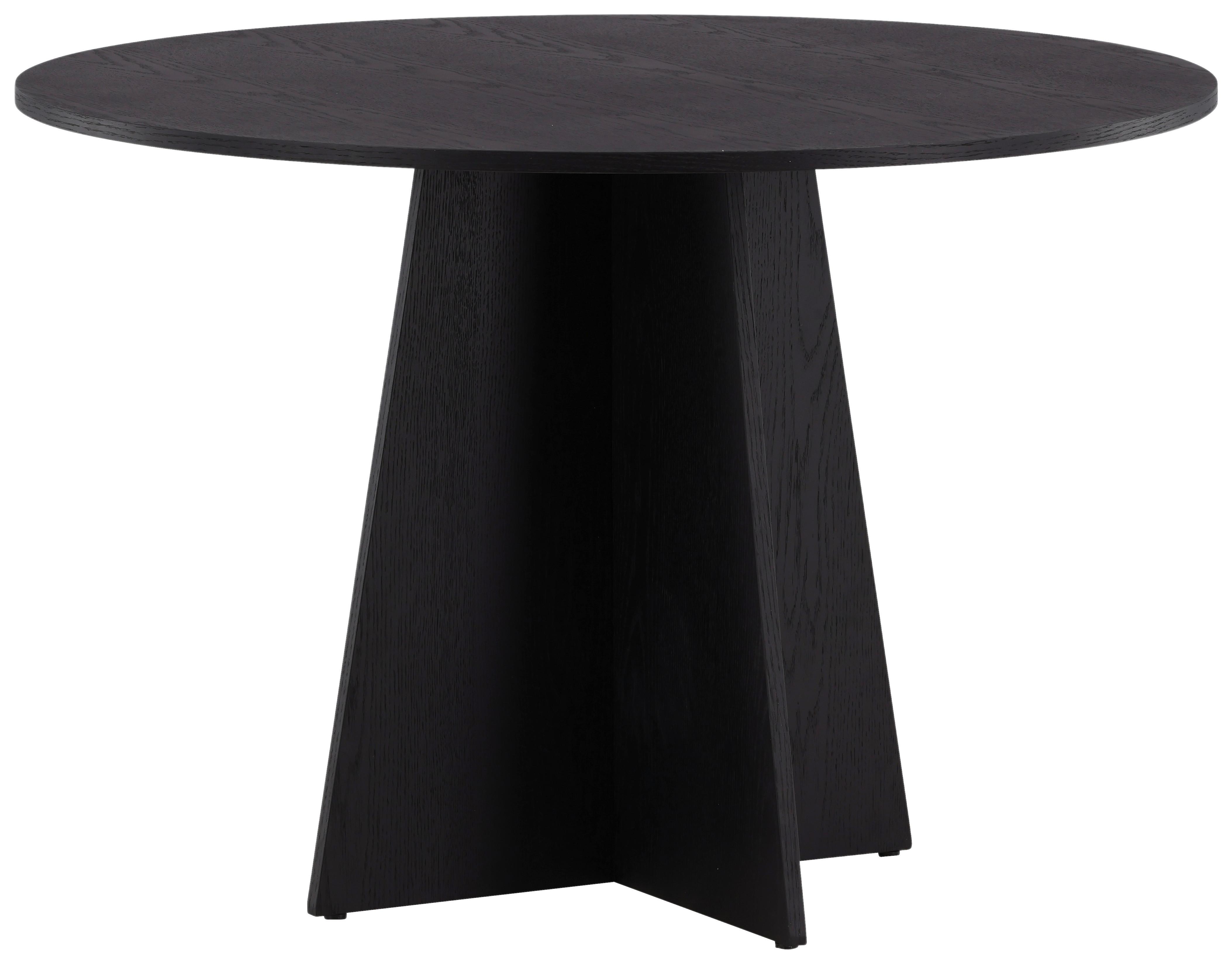 Esstissch Bootcut Ø ca. 110 cm Schwarz - Schwarz, Design, Holz (110/110/75cm) - Livetastic