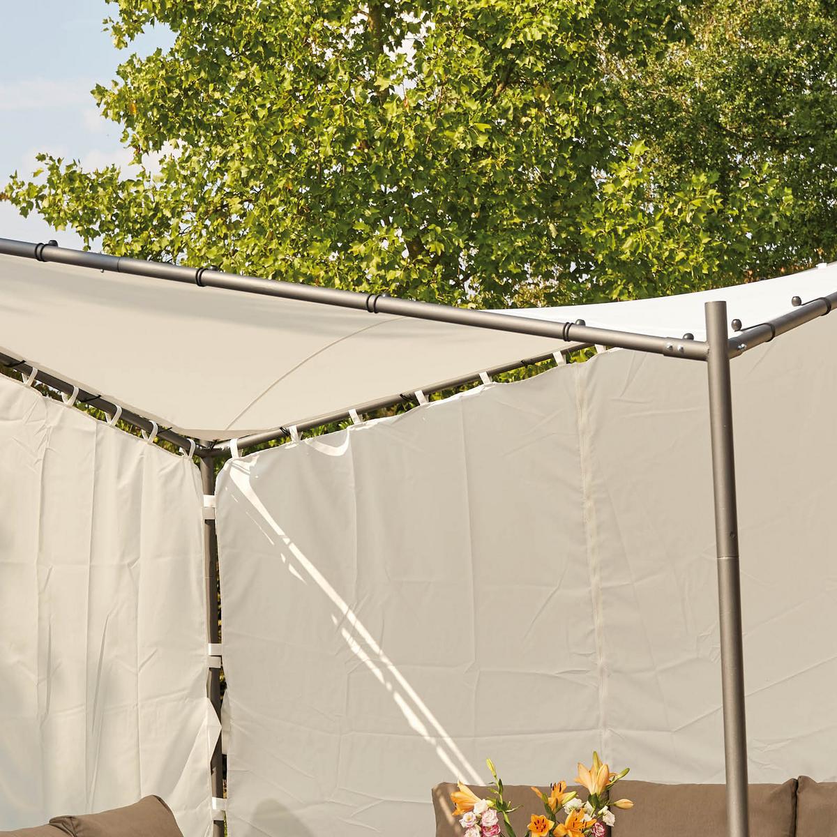 Pavillon-Seitenteil Berlino B: 300 cm, 2-tlg. - Weiß, KONVENTIONELL, Textil (300/256cm) - Siena Garden
