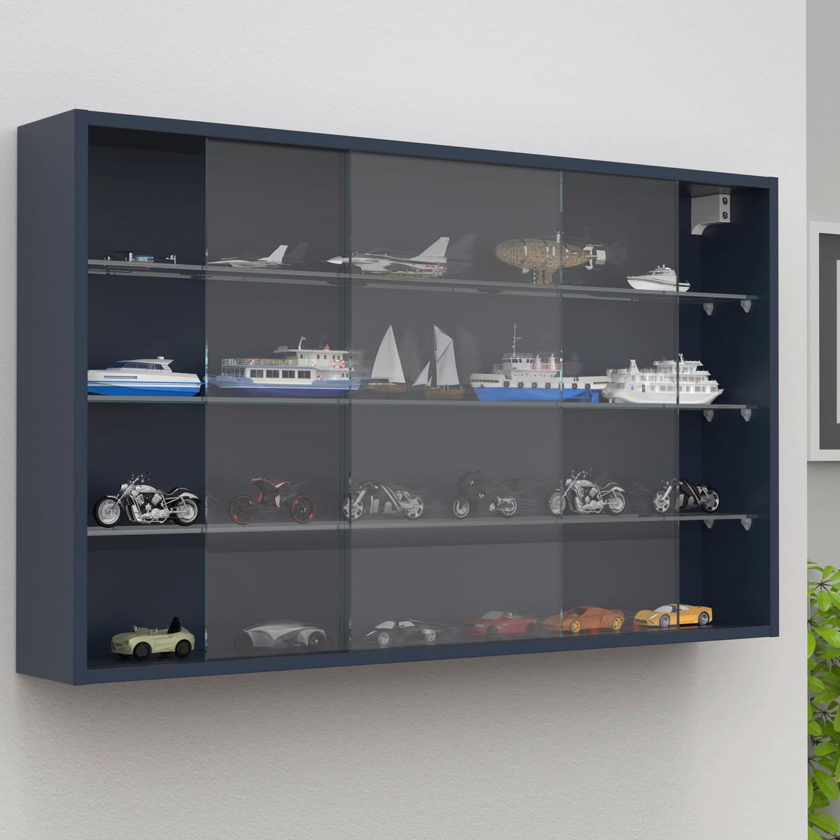 HÄNGEVITRINE DRIVALO XL - Transparent/Anthrazit, Design, Glas/Holzwerkstoff (100/60/15cm) - MID.YOU