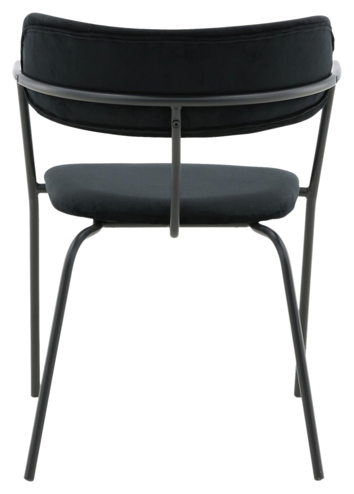 Stuhl-Set Arrow 2er-Set ca. 58x79 cm Samt Schwarz - Schwarz, Design, Textil/Metall (58/79/61cm) - Livetastic