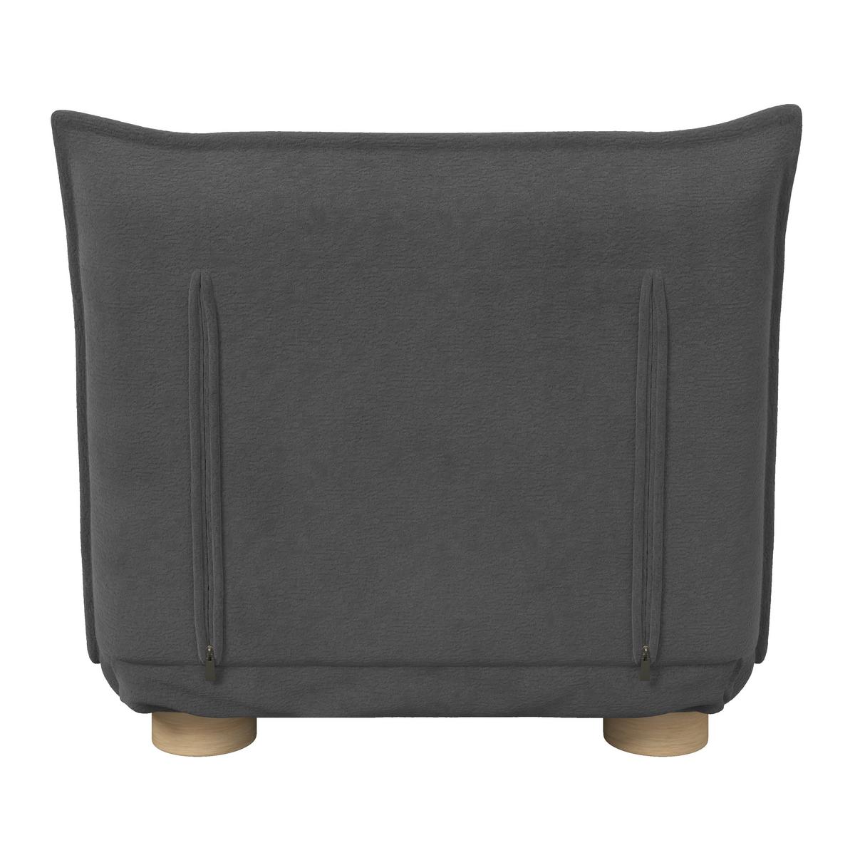 Schlafsessel Bella Bouclé Dunkelgrau - Dunkelgrau/Naturfarben, MODERN, Holz/Textil (83/41/63cm) - Bessagi Home