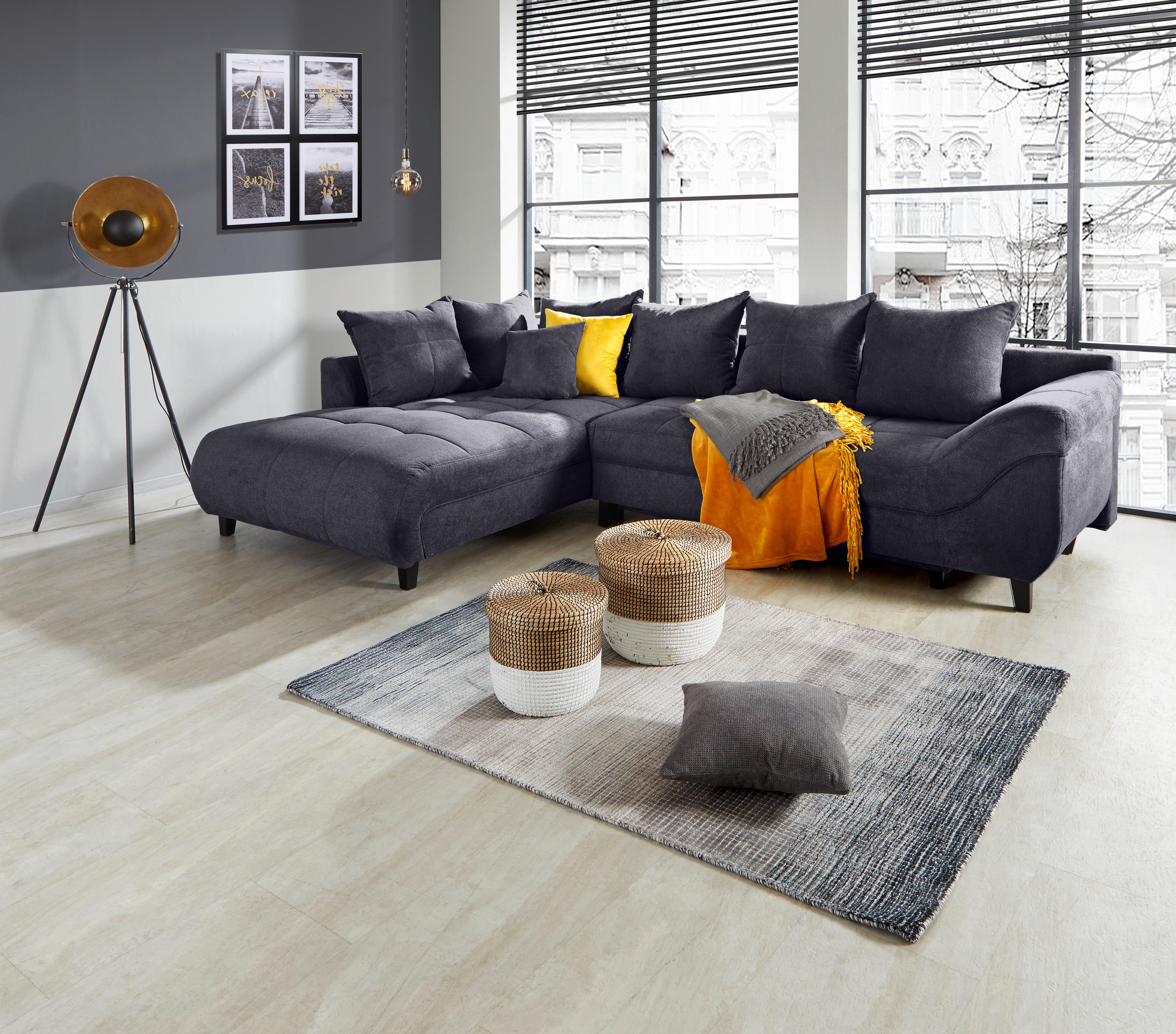 Kutna Garnitura Mendoza - crna/antracit, Design, tekstil/drvo (197/309cm) - Modern Living