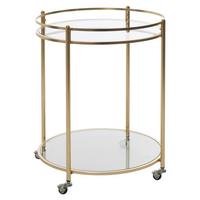 Servierwagen "James" ca. 75x57 cm, transparent - Goldfarben, Design, Glas/Metall (75/57/75cm) - MID.YOU