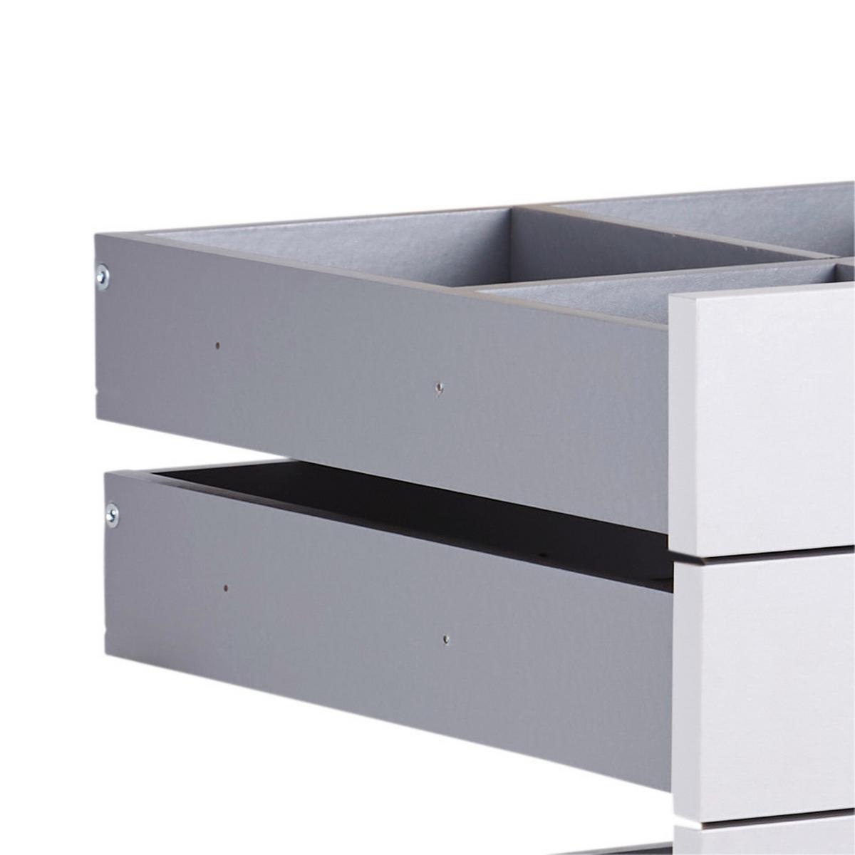 Schubladenset Unit in Hellgrau - Hellgrau, Modern, Holzwerkstoff (45,3/83/47cm) - Based