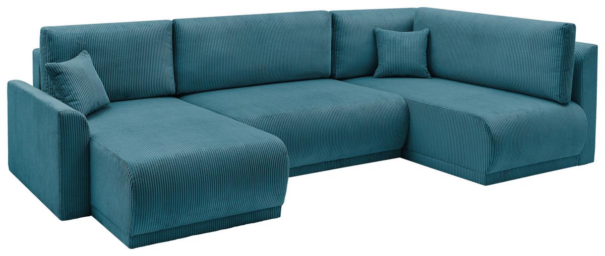 Coltar KIM U - turcoaz, Modern, lemn (146/313/160cm) - Modern Living
