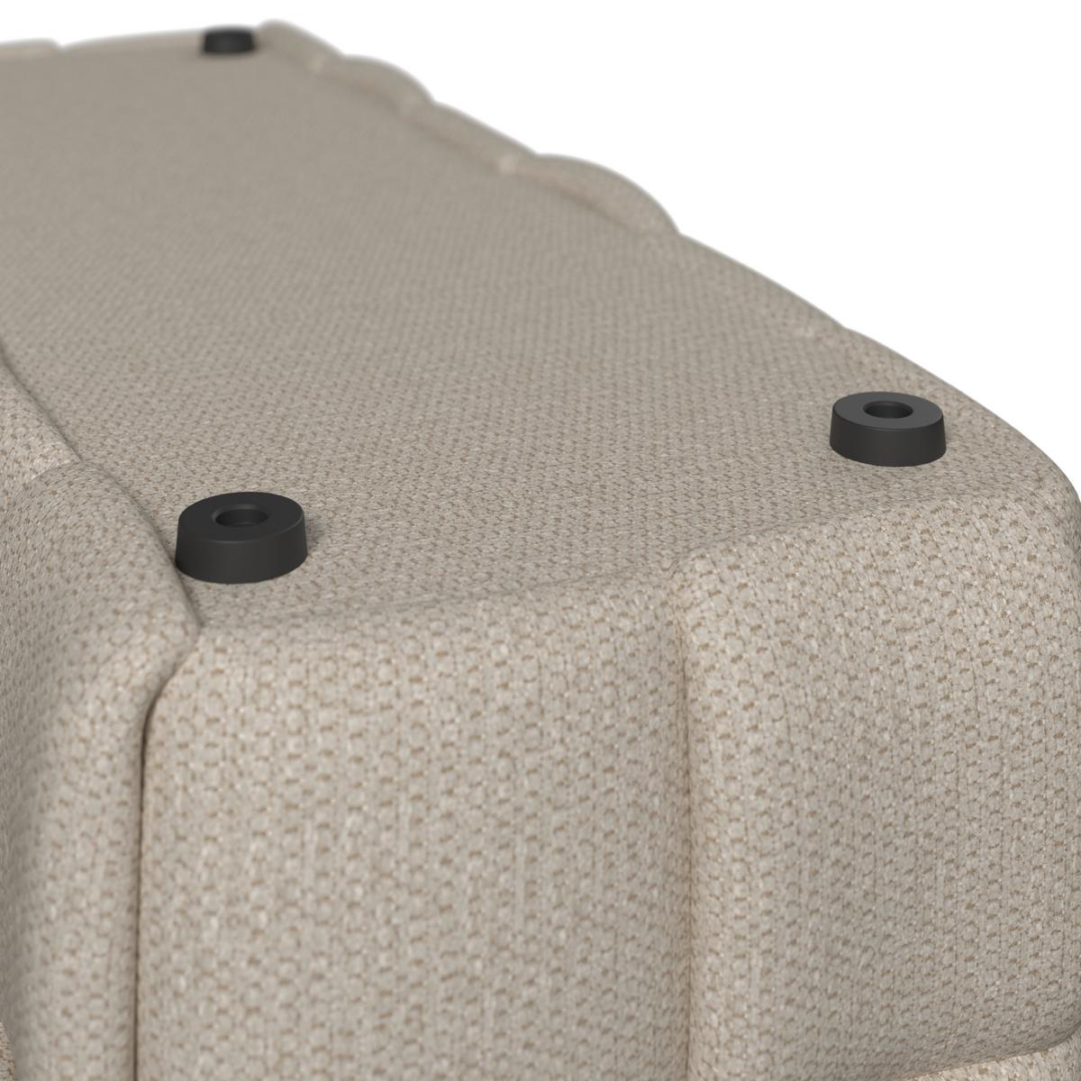 Bettbank Ella Bouclé Beige - Creme/Schwarz, MODERN, Holz/Kunststoff (110/45/45cm) - Bessagi Home