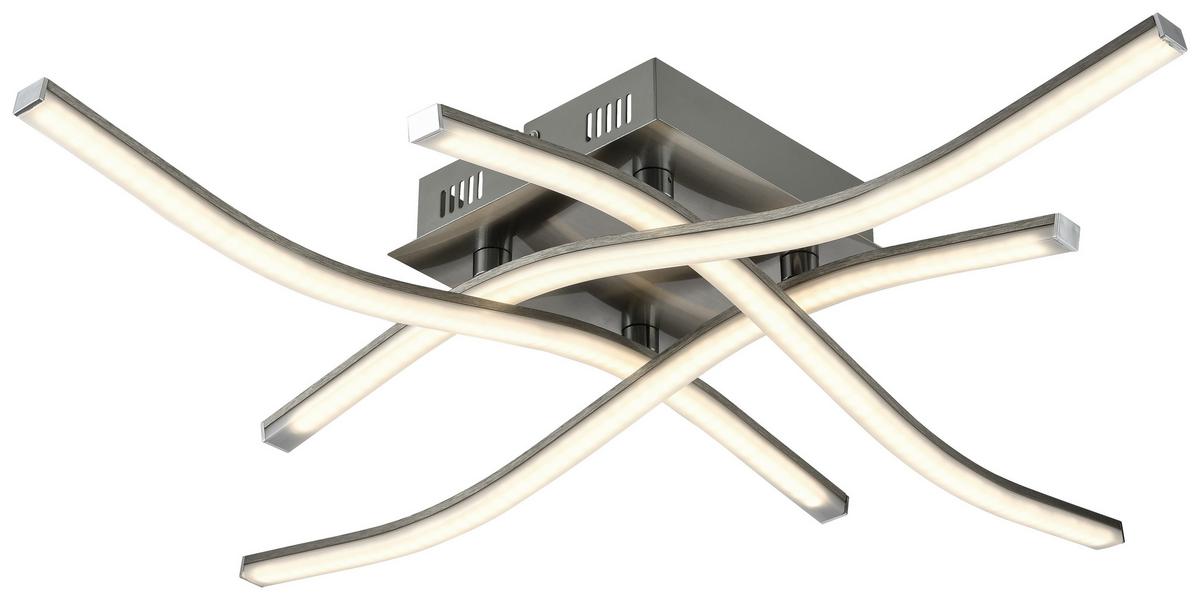 LED-Deckenleuchte Ada, max. 1x15 Watt - Chromfarben, KONVENTIONELL, Kunststoff/Metall (47,5/8,8cm) - Modern Living
