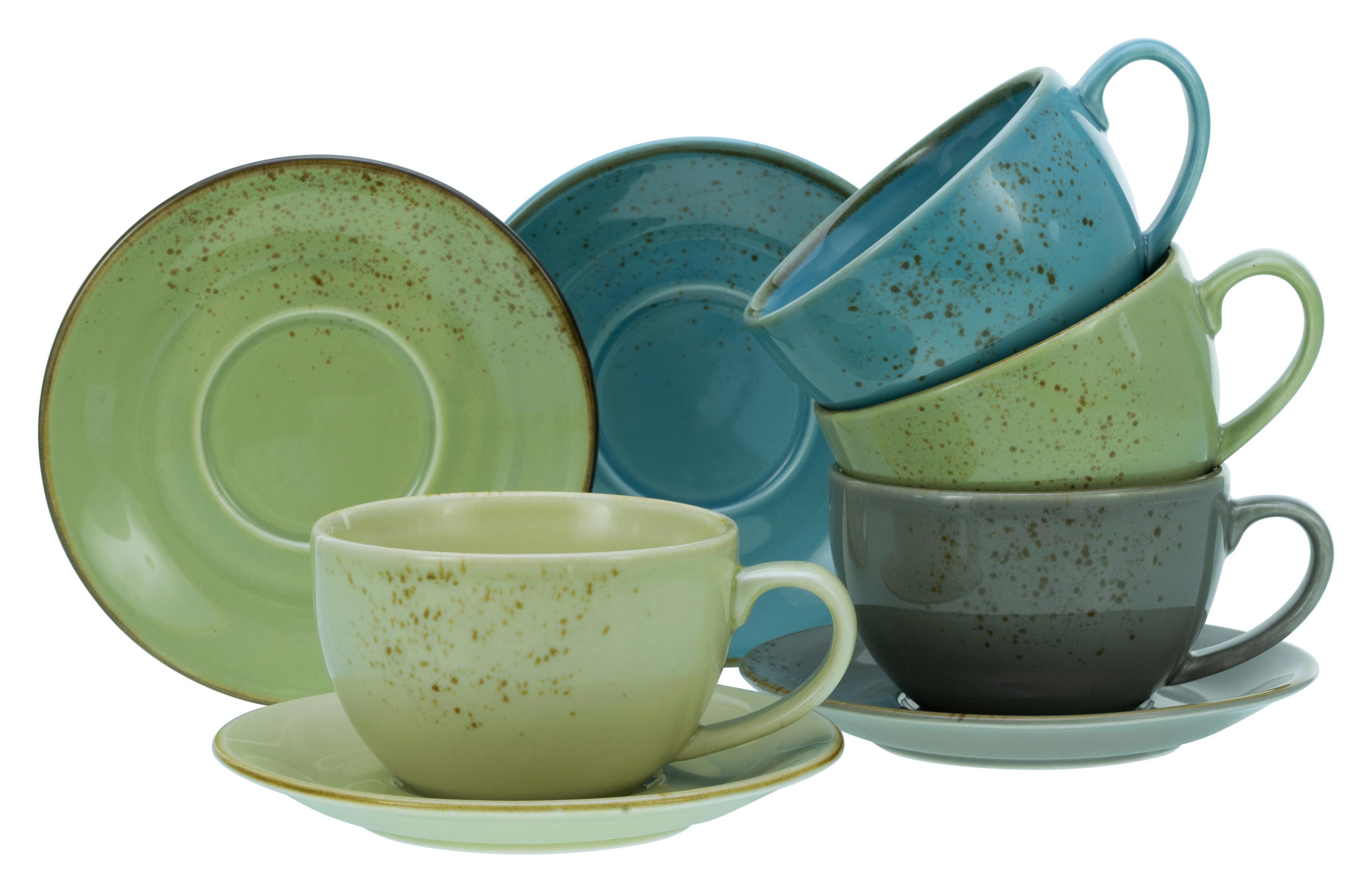 Kavni Servis Nature Collection Bunt, 8-Delni - modra/siva, Trend, keramika - Creatable