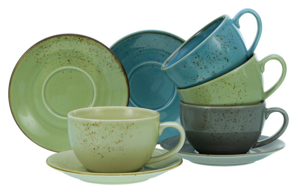 Kavni Servis Nature Collection Bunt, 8-Delni - modra/siva, Trend, keramika - Creatable