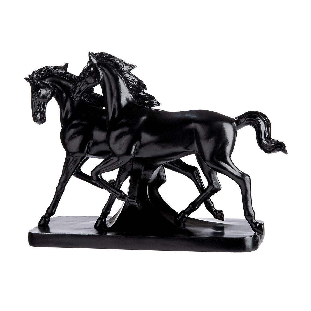 Dekopferd Luna & Casanova Schwarz - Schwarz, Basics, Kunststoff (33,5/27/12,5cm)