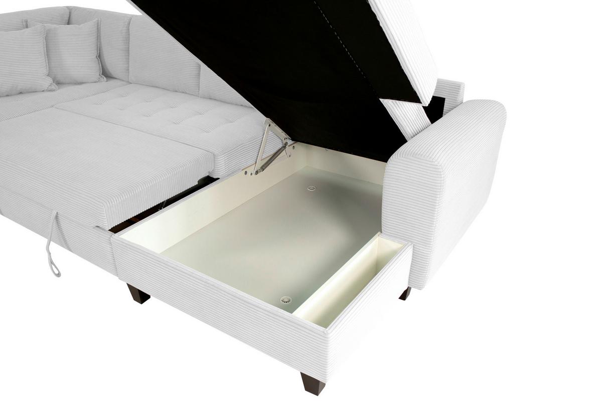 Kutna Garnitura Moritz - srebrne boje, Trend, tekstil (178/324/155cm) - Modern Living