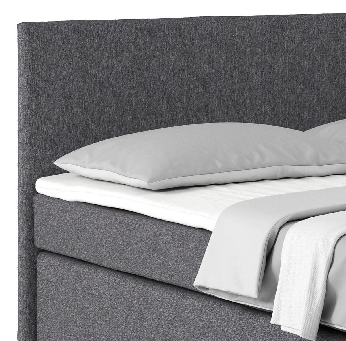 Boxspring Krevet Nero - siva/boje kroma, Konvencionalno, tekstil/metal (160/200cm) - Best Price